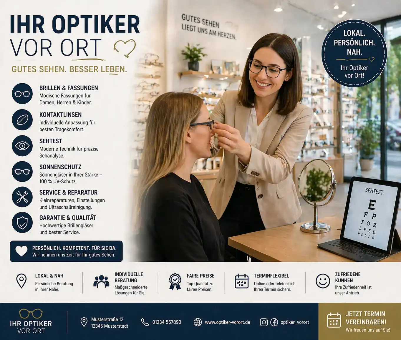 Küche / Optik / Kanzlei – professionelles Angebot, aber kein überzeugender erster Eindruck online